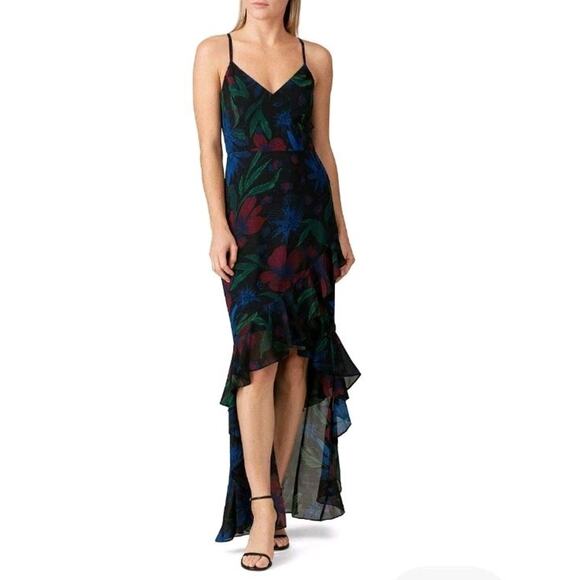 Badgley Mischka Dresses & Skirts - New Badgley Mischka Floral Ruffle High Low Cocktail Dress Sz 20 Whimsigoth Fairy